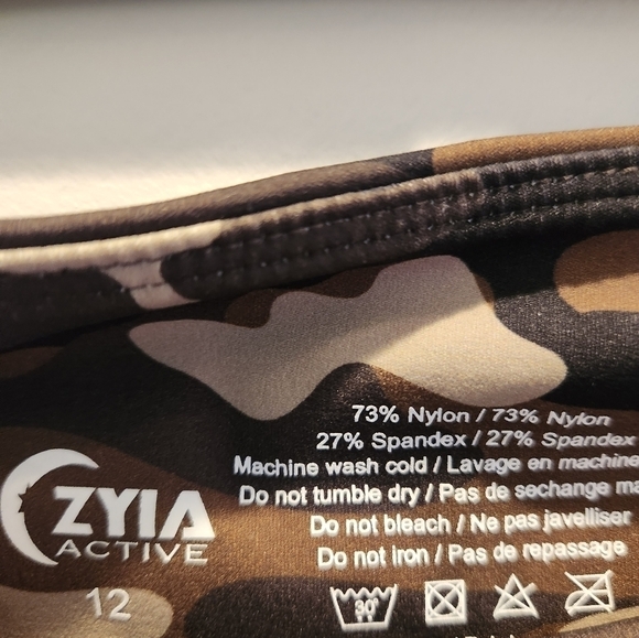 Zyia Active green soft and snug reflective tights 7/8 length sz 12 NWOT - Picture 7 of 10